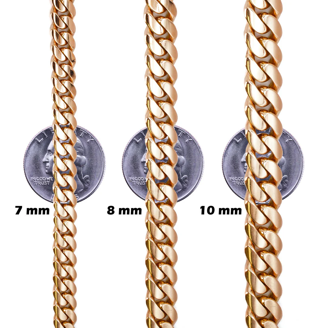18K Rose Gold Cuban Link Chains - Image 3