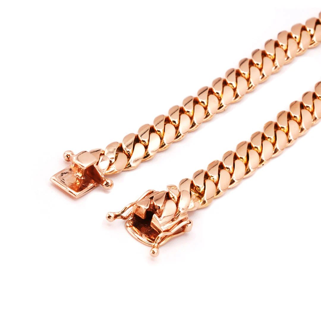 18K Rose Gold Cuban Link Chains - Image 5