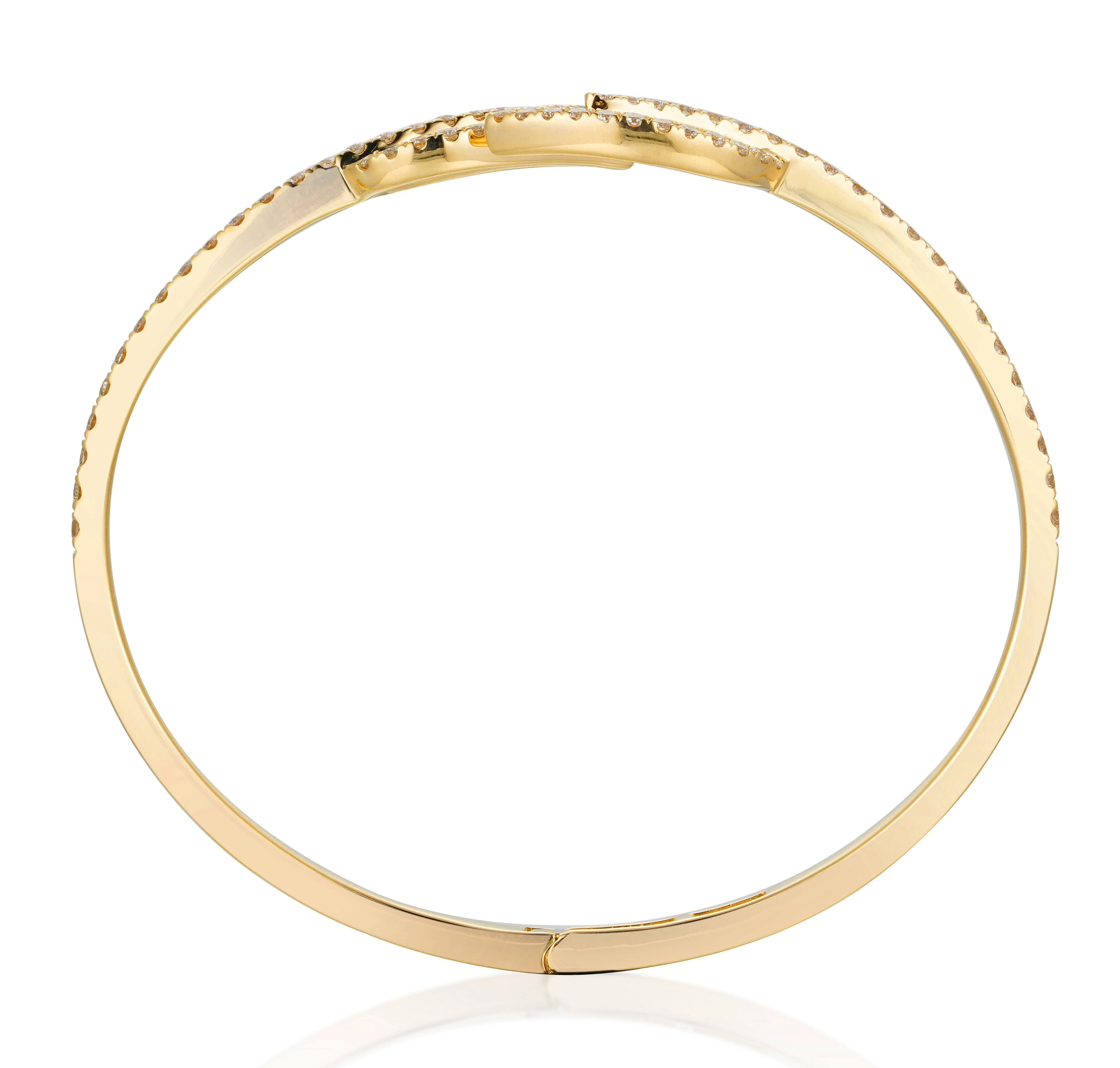 Twin Leaves Diamond Bangle - Image 2
