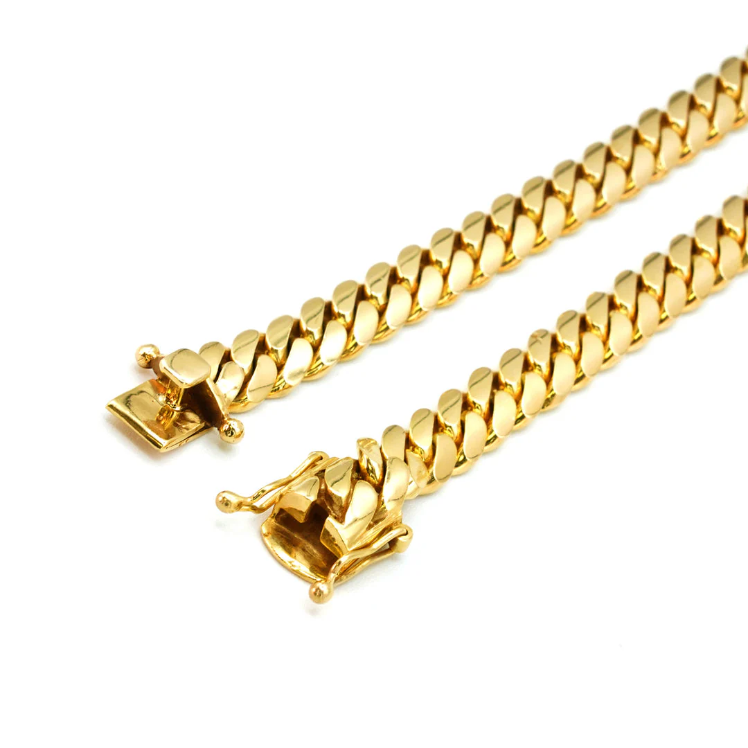 14K Yellow Gold Cuban Link Chains - Image 5