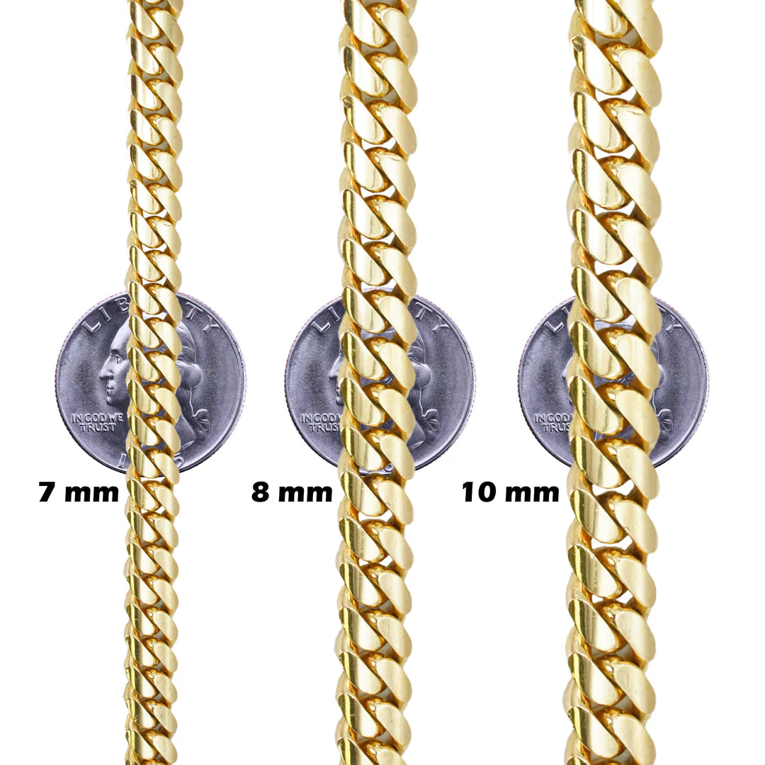 18K Yellow Gold Cuban Link Chains - Image 3