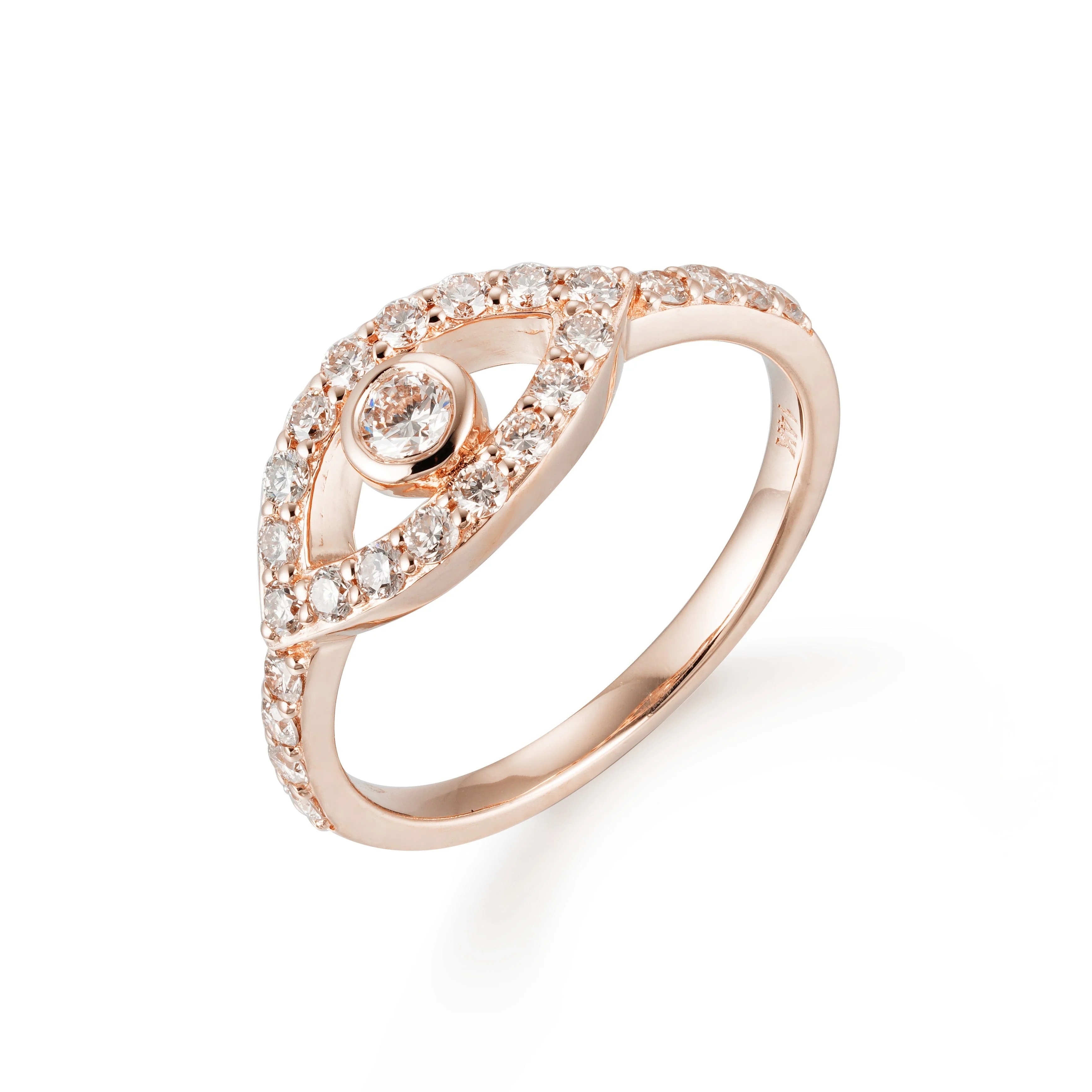 10 Pointer Evil Eye Diamond Solitaire Ring - Image 7