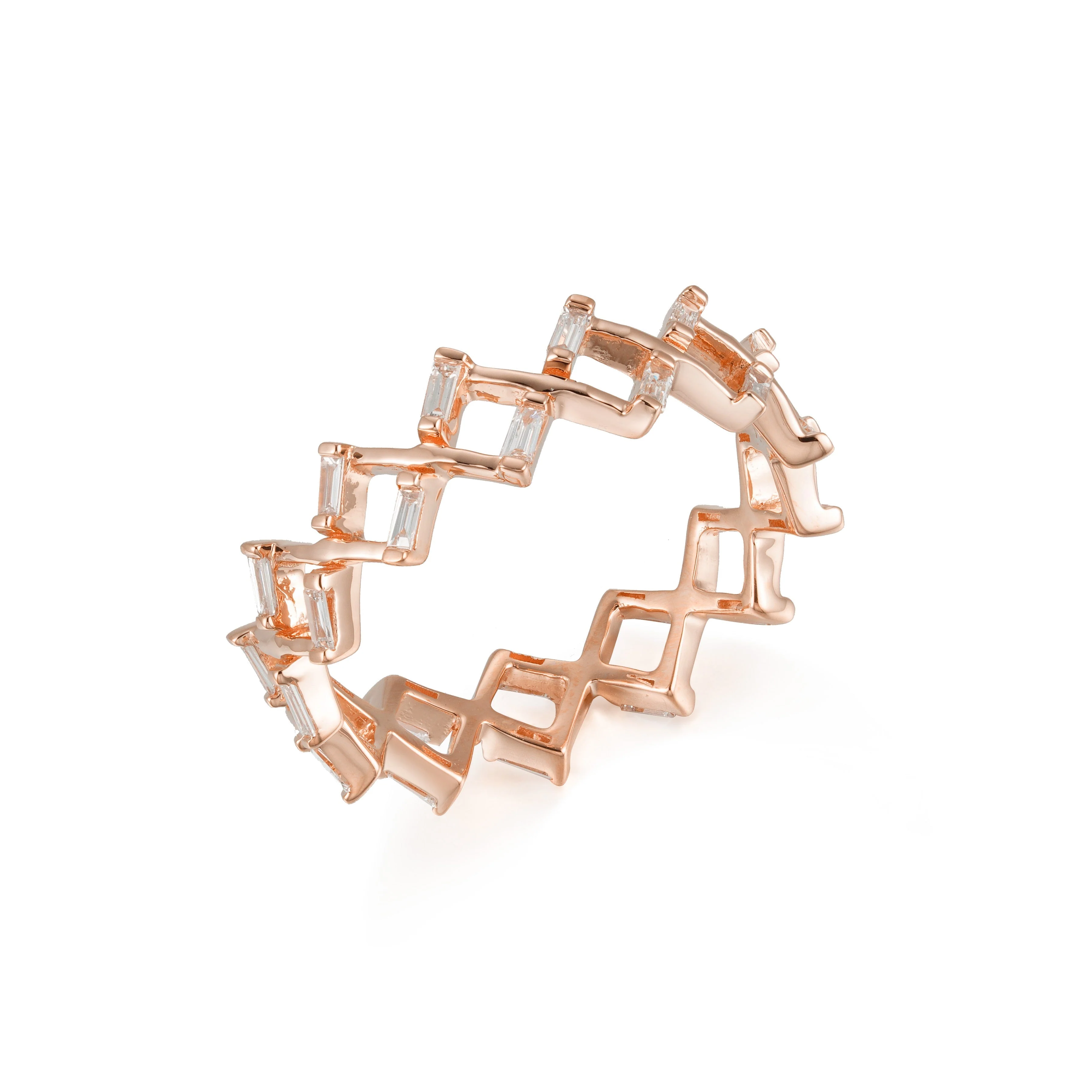 Zig Zag Baguette Diamond Ring - Image 5