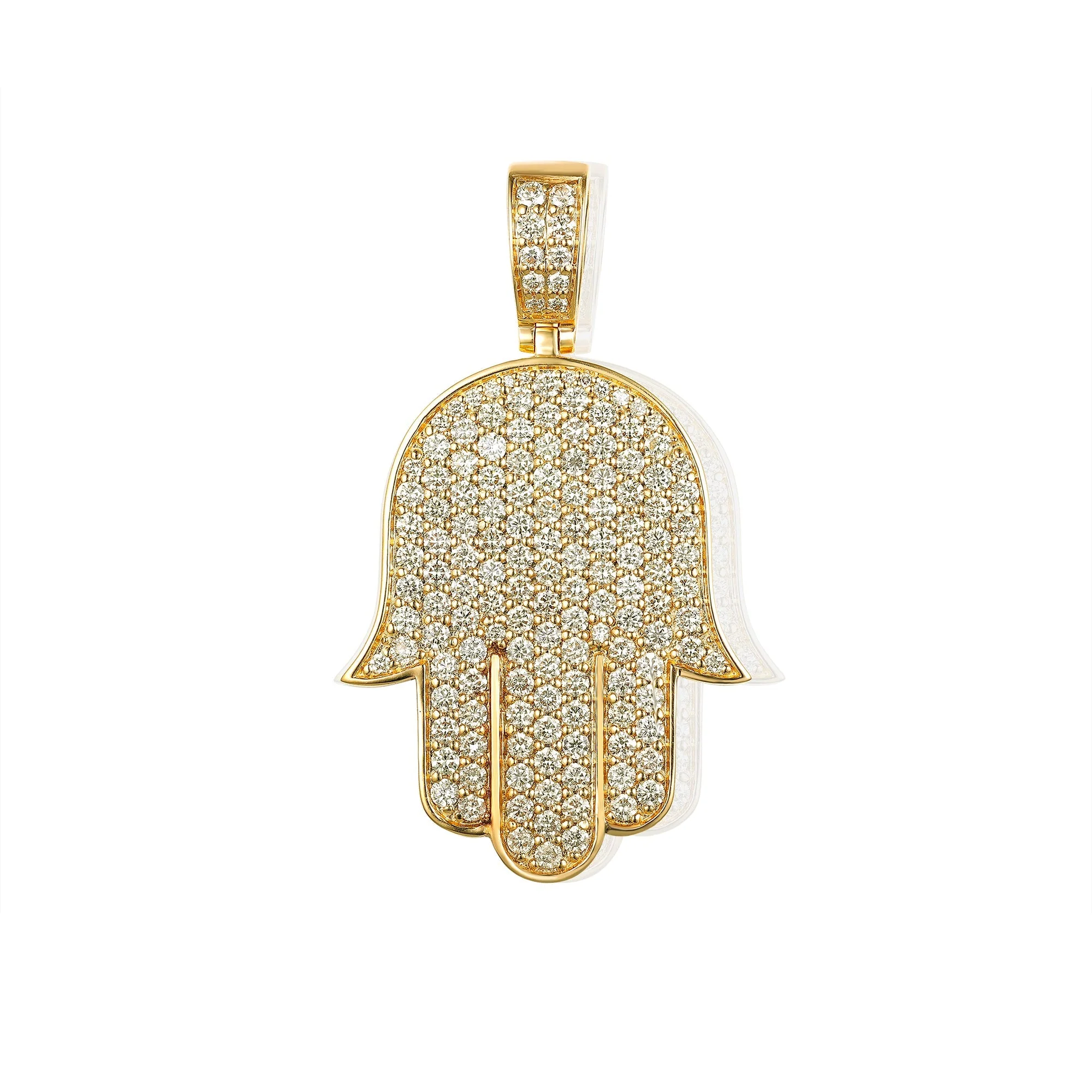 Diamond Flower Set Humsa Pendant