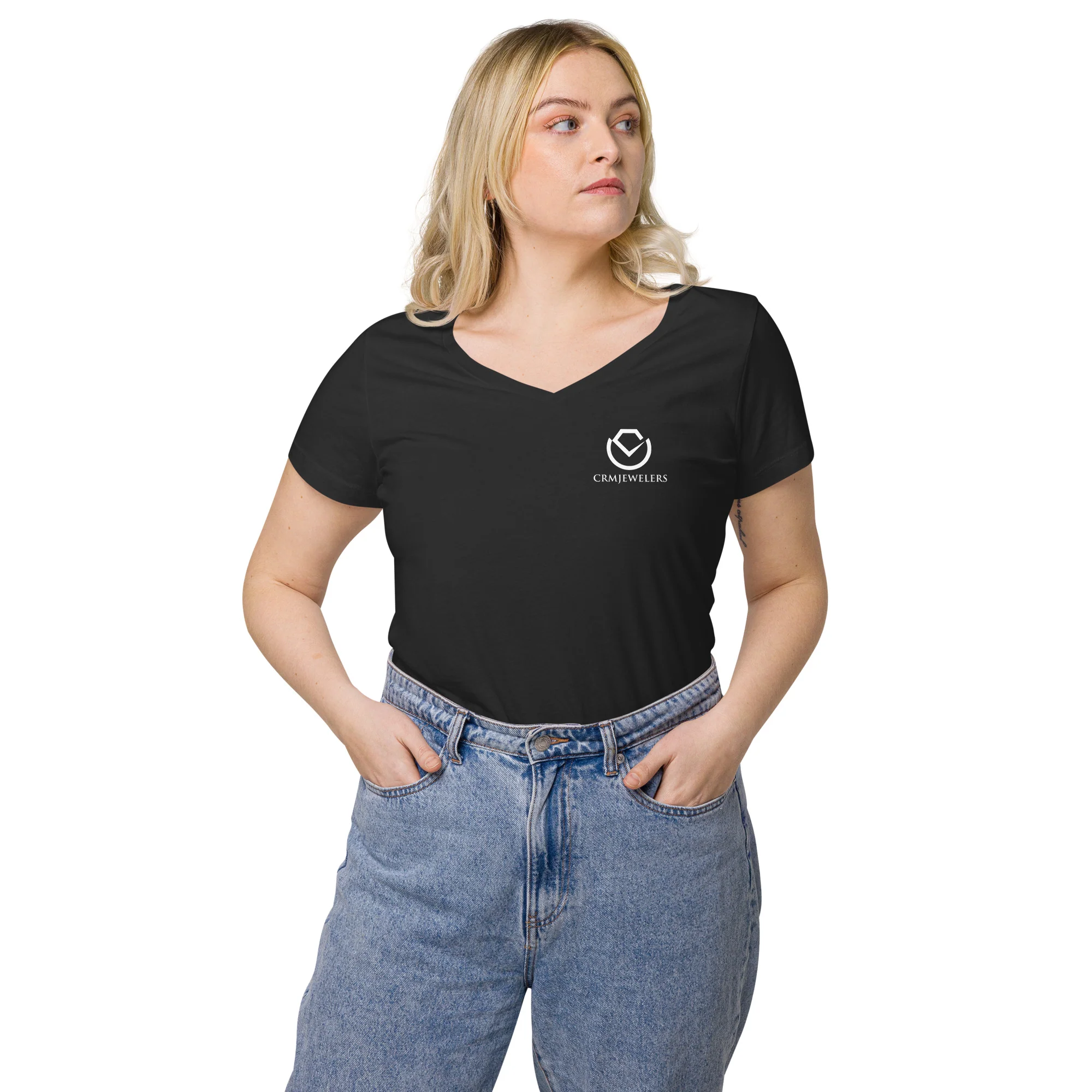 Women’s fitted v-neck t-shirt - Image 2